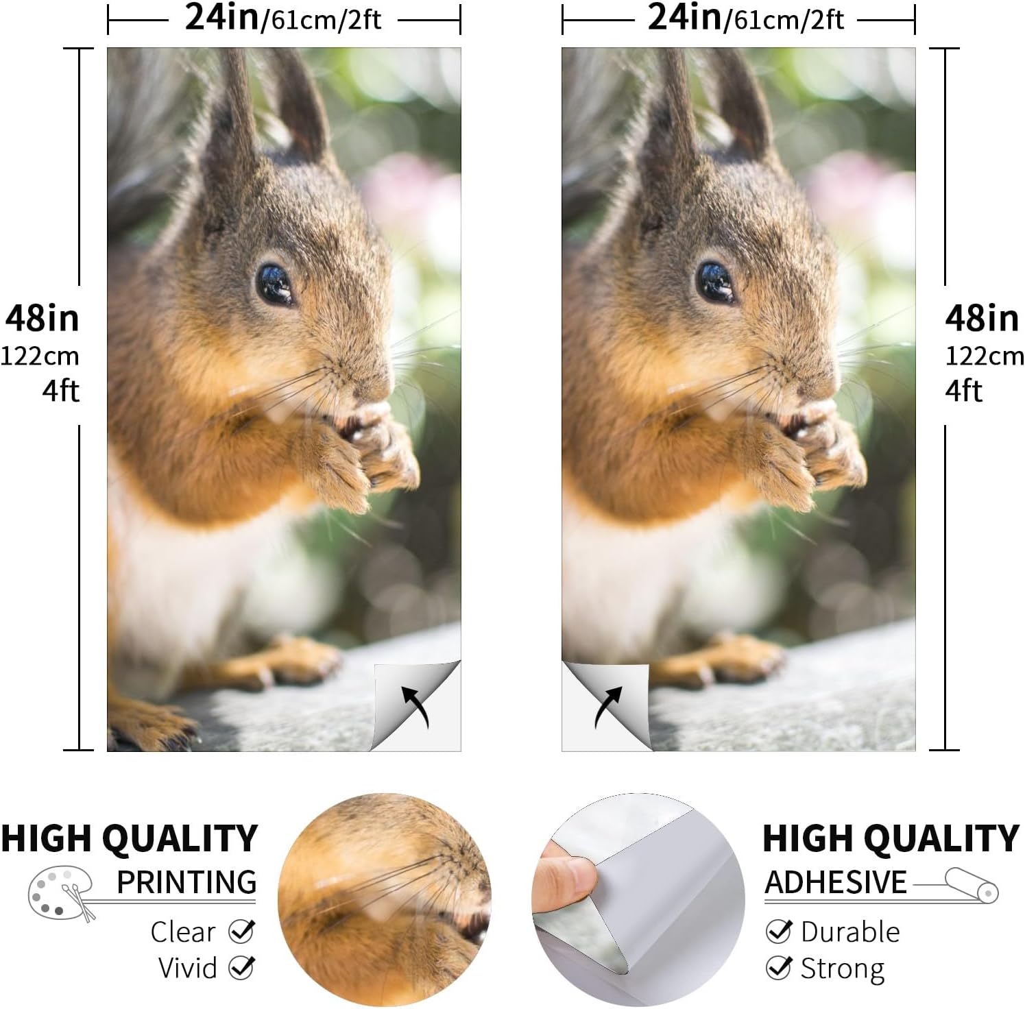 Cornhole Board Wraps Squirrel Cornhole Skins for Boards,Skin Decal Vinyl Wrap for Cornhole Game Board Bag Toss (2xpcs.)