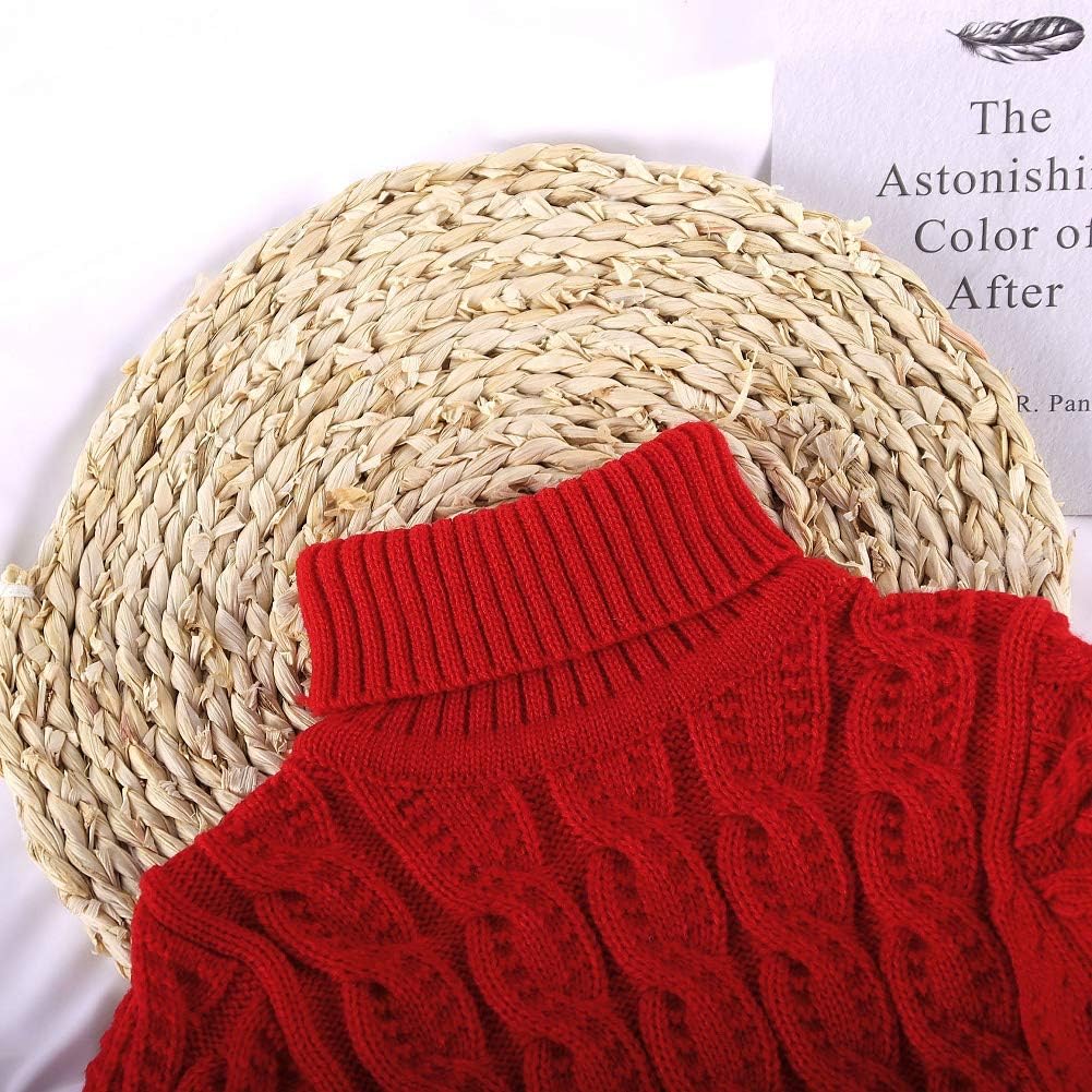 MODNTOGA Toddler Baby Boys Girls Knit Sweaters Cable Turtleneck High Collar Fall Winter Soft Warm Sweater Pullover Tops - Image 3