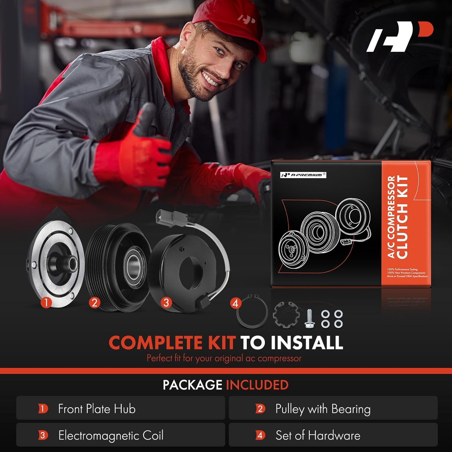 A-Premium Air Conditioner AC Compressor Clutch Kit Compatible with Land Rover Discovery 1999-2004, Range Rover 1999-2005