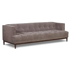 Poly BARK Bolton 100 Mid Century Modern Sofa Tufted Upholstered Fabric Couch 3 Seat Living Room Sofa with