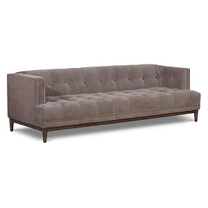 Poly BARK Bolton 100 Mid Century Modern Sofa Tufted Upholstered Fabric Couch 3 Seat Living Room Sofa with