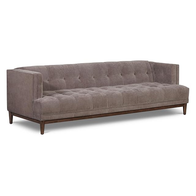 Poly BARK Bolton 100 Mid Century Modern Sofa Tufted Upholstered Fabric Couch 3 Seat Living Room Sofa with