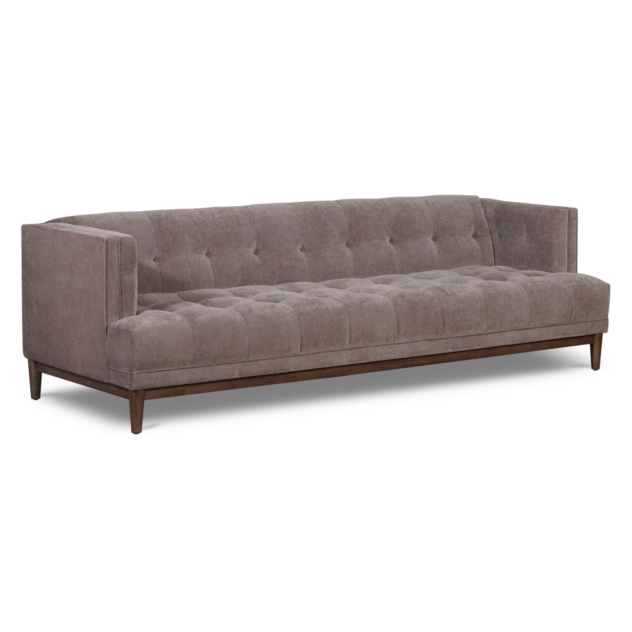 Poly BARK Bolton 100 Mid Century Modern Sofa Tufted Upholstered Fabric Couch 3 Seat Living Room Sofa with