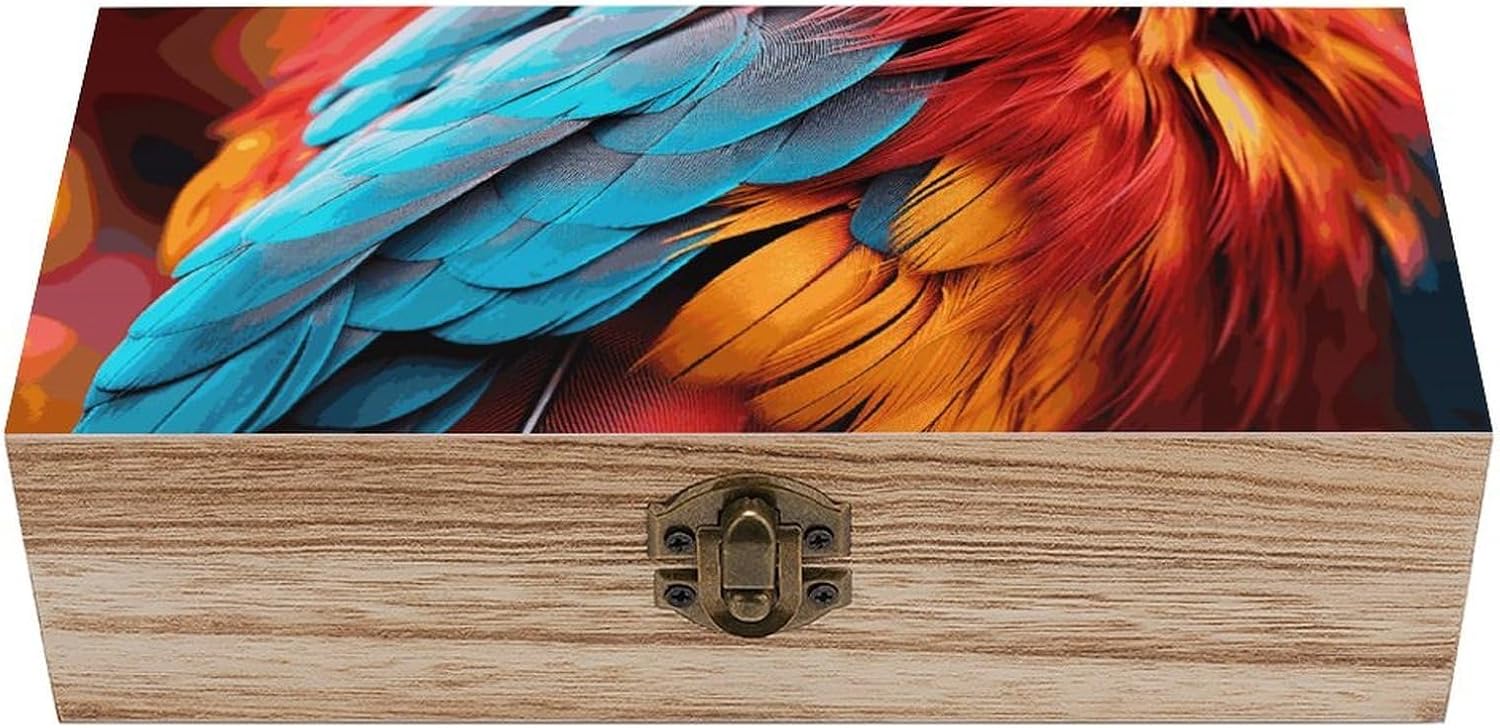 Wooden Storage Box with Lid And Front Clasp Jewelry Keepsake Box Memory Box