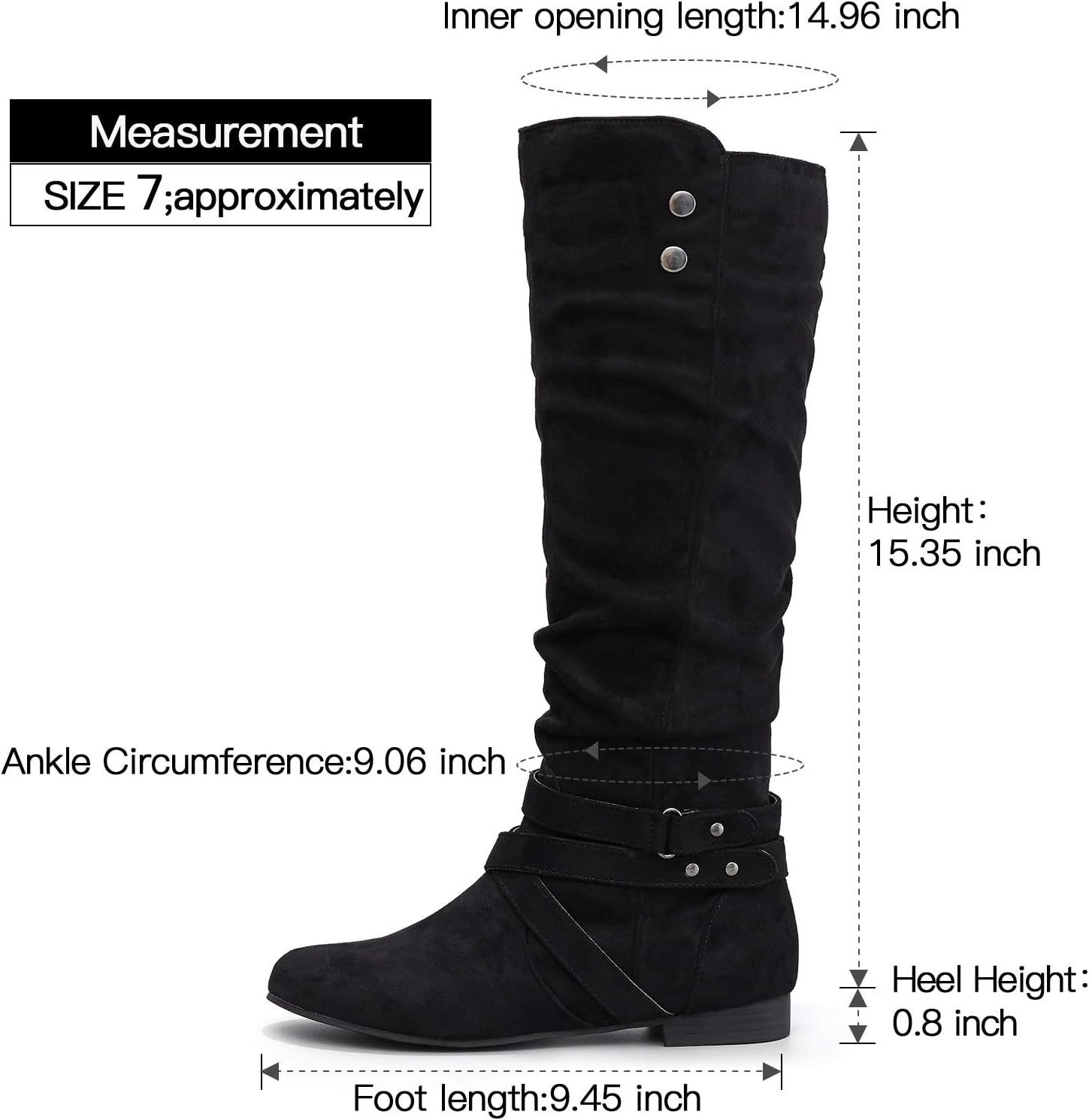 mysoft Women's Knee High Boots Flat Warm Fall Boots with Side Zipper - Image 5