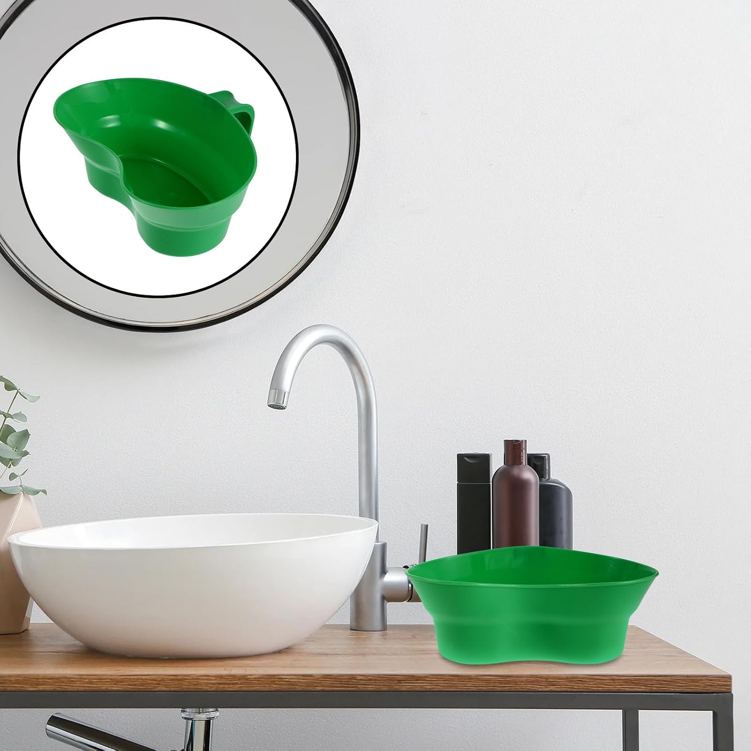 ARTIBETTER Bedside Mouthwash Cup for Bedridden Patients, Plastic Green Mug