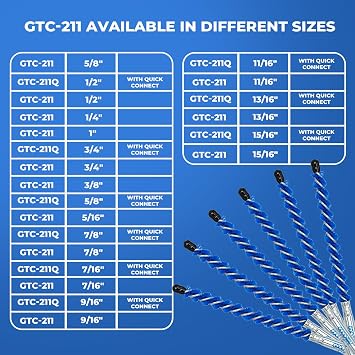 Goodway Blue Nylon Tube Cleaning Brush (1/2 Quick Connect, Pack of 25)