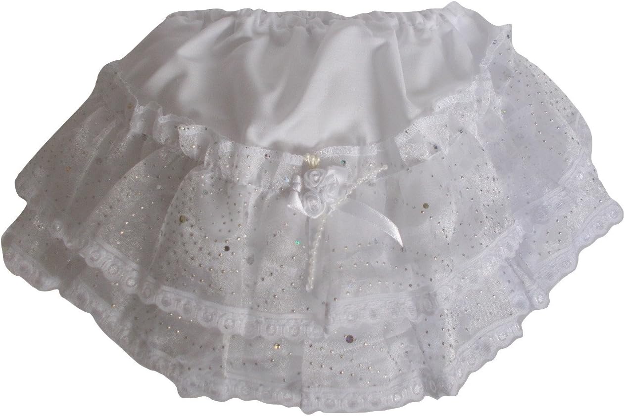 Baby Girls Sparkly Frilled Knickers, Nappy Cover Pants, Christening Special Occasion Knickers