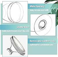 Vista 4 de Acrylic Apothecary Jars with Lids, 3-Piece Vanity Organizer Canisters, Storage Container Jars for Bathroom, Laundry Room, Kitchen, Candy Buffet