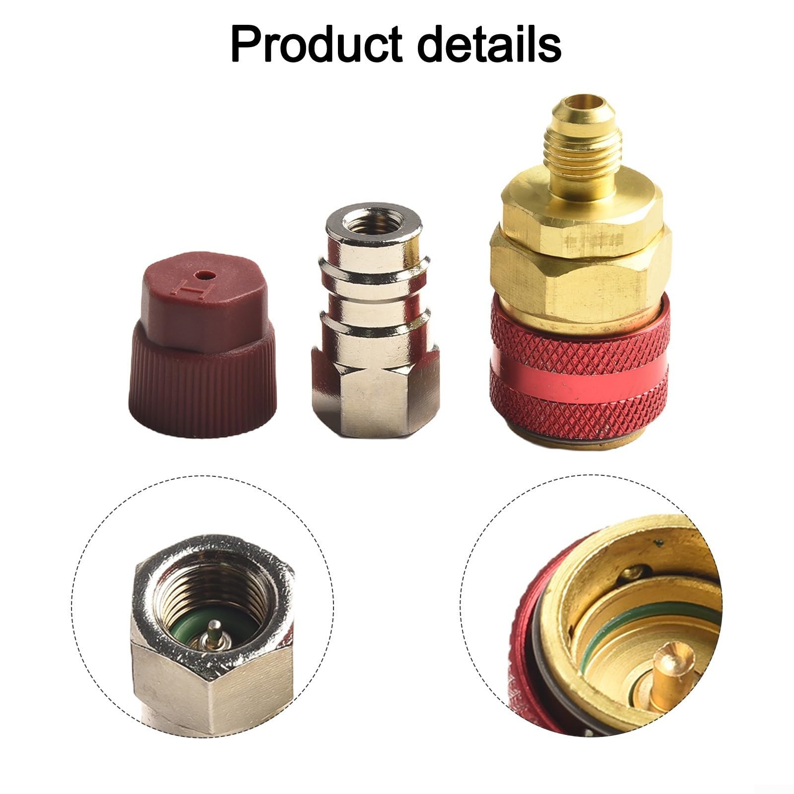 R134A - Adattatore di prolunga professionale per auto con attacco rapido, connettori laterali alti e bassi con tappo blu rosso per set di manometri AC per auto