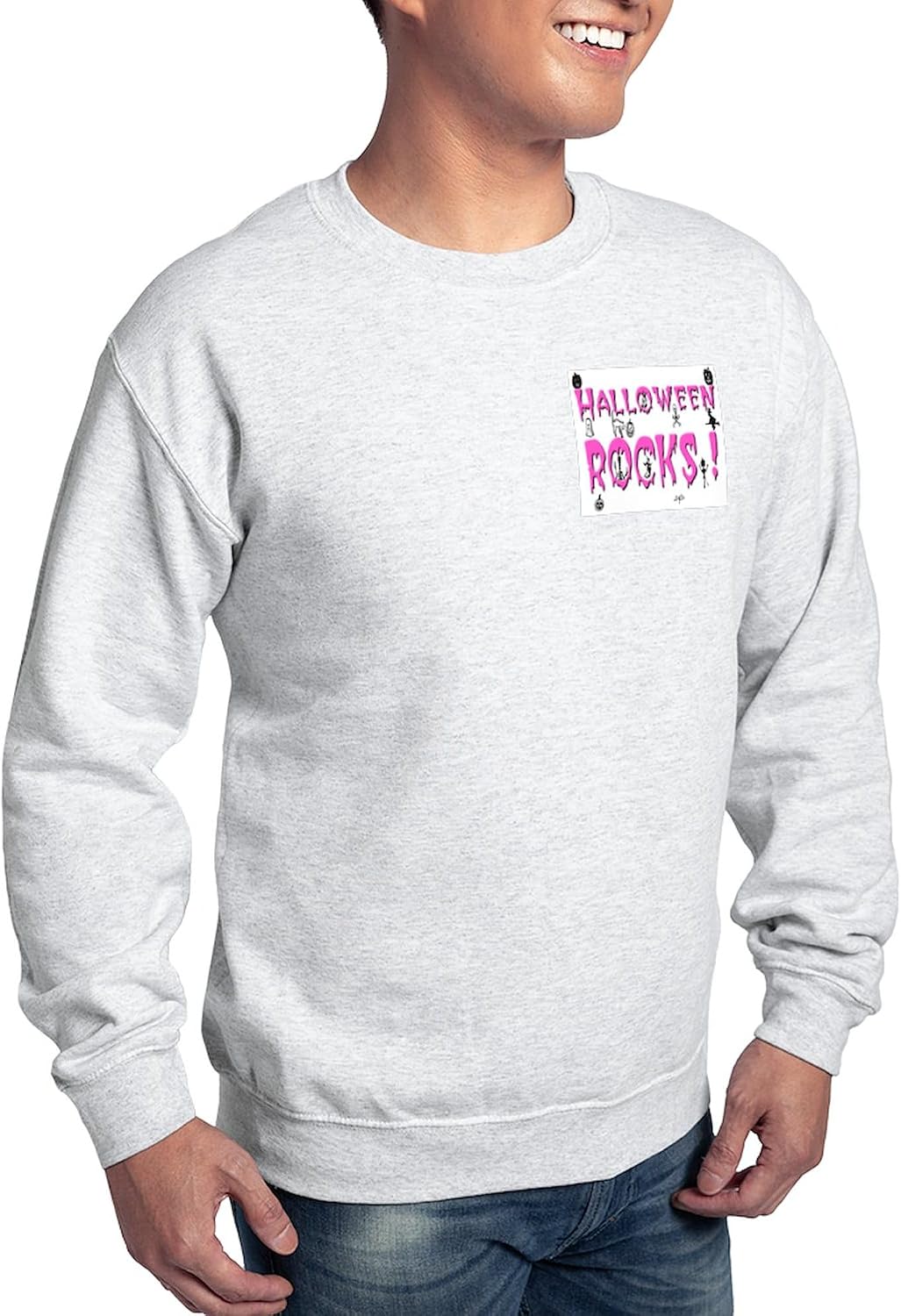 CafePress Halloween Rocks Sweatshirt Classic Crew Neck Light Sweatshirt