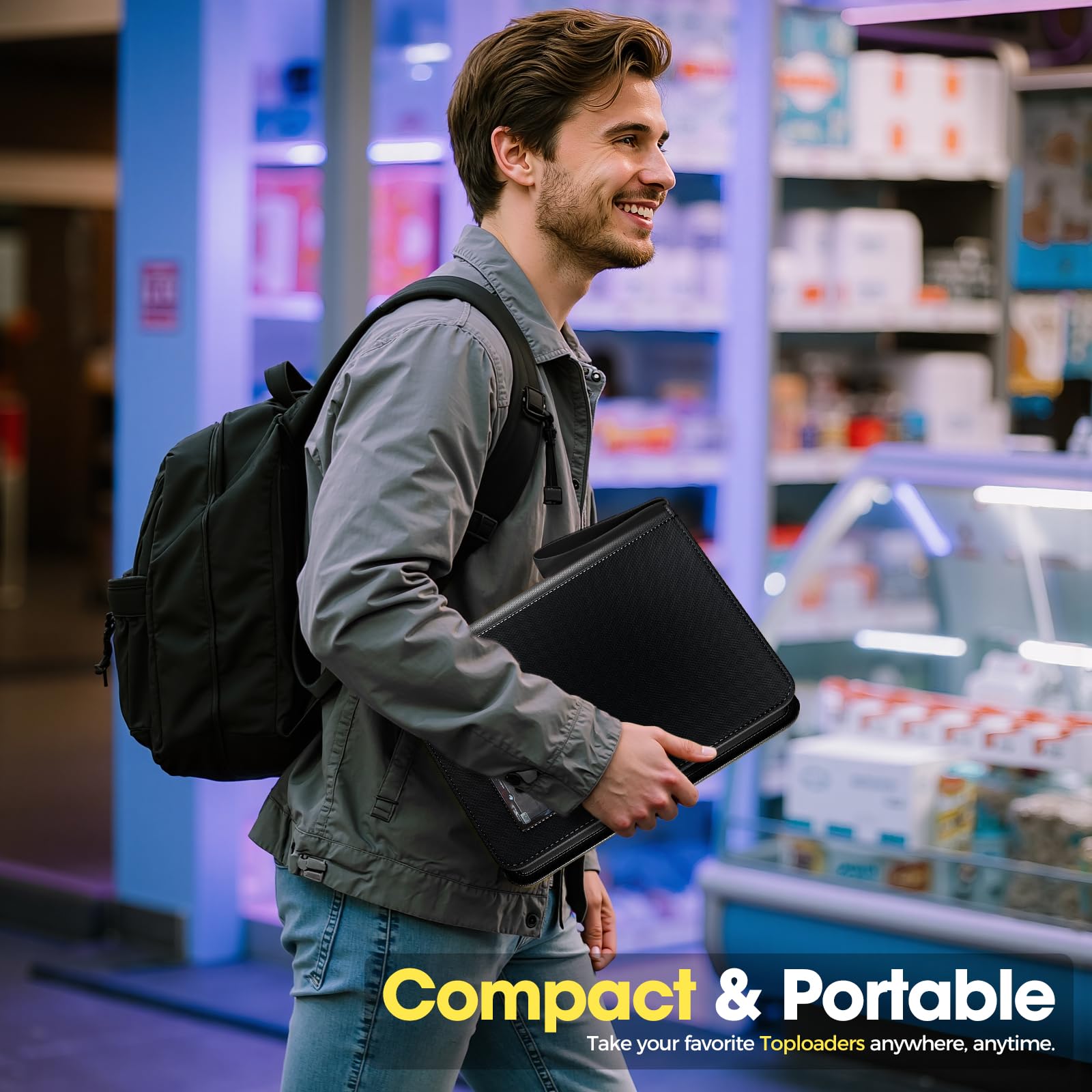 ProCase Albume con Top Loader per Carte, con 4 Scomparti per 144 Carte da Collezione O Sportive, Compatibile con TCG, MTG in Top Loader 3" X 4" -Nero