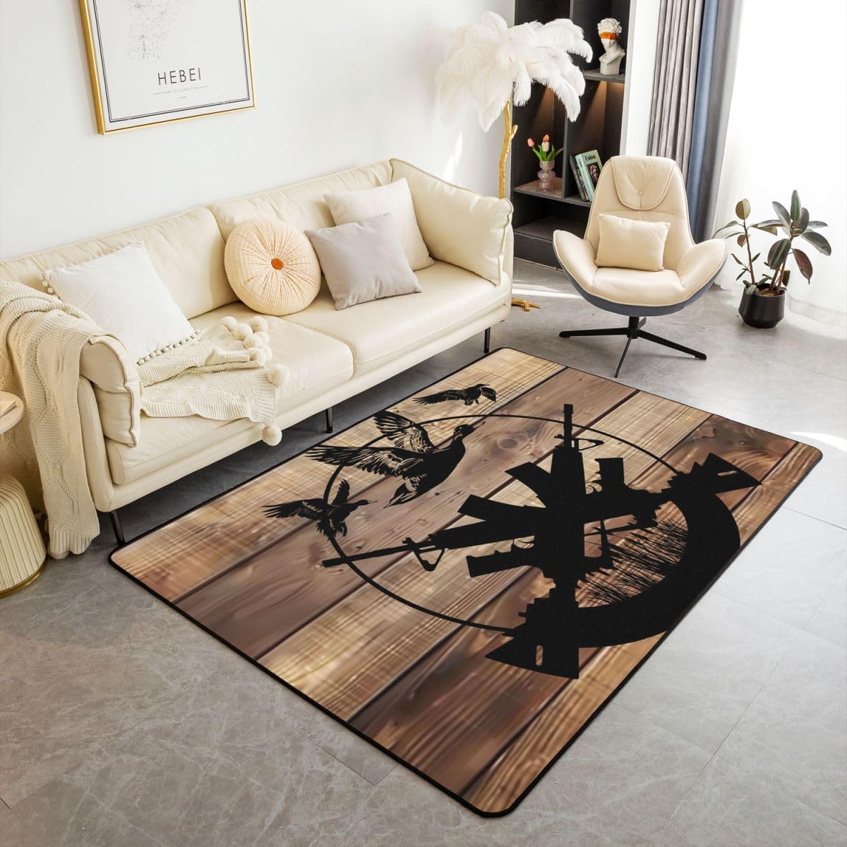 Erosebridal Camo Area Rug 3x5 Brown Camouflage Rustic Hunting Rug for Bedroom Living Room Country Farmhouse Forest Lodge Carpet Decor Nature Camo Tree Leaves Indoor Floor Mat Non Slip