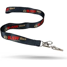 RAW Black Lanyard with Key Holder Hands-Free Accessory. Durable Fabric Branding. Perfect for Keys, Badges & More