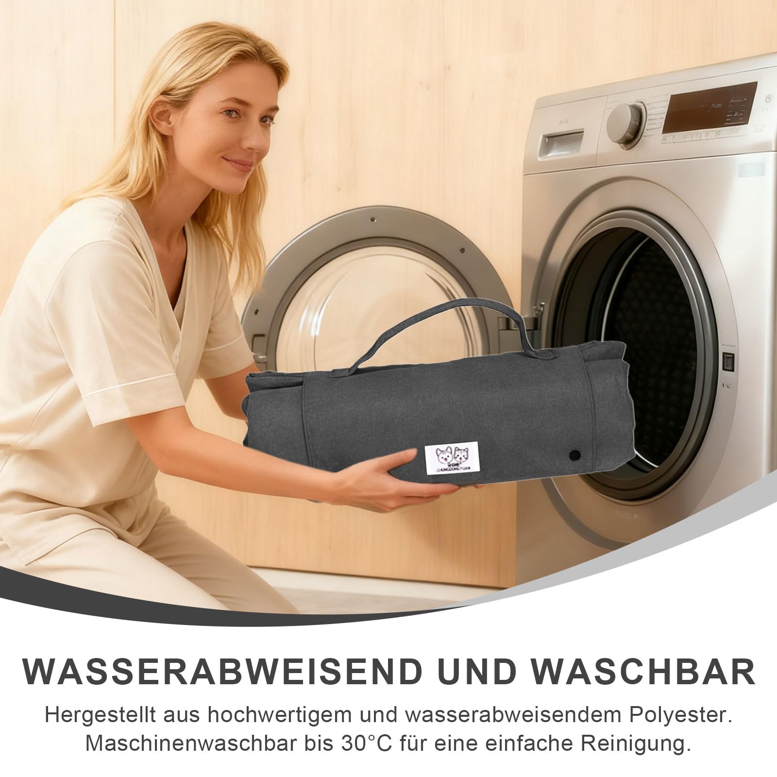 Hundedecke für Unterwegs,100x72 cm Hunde Decke Tragbar & Faltbar, Weiche Haustierdecke für Hunde & Katzen, Waschbar, Reise Hundedecke für Sofa, Auto & Outdoor Grau