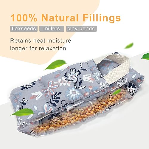 Miniatura 5 de UNCN Almohadilla térmica larga para cuello y hombros para espalda, 31 x 5.9 pulgadas, apto para microondas, paquete de calor húmedo grande, compresa