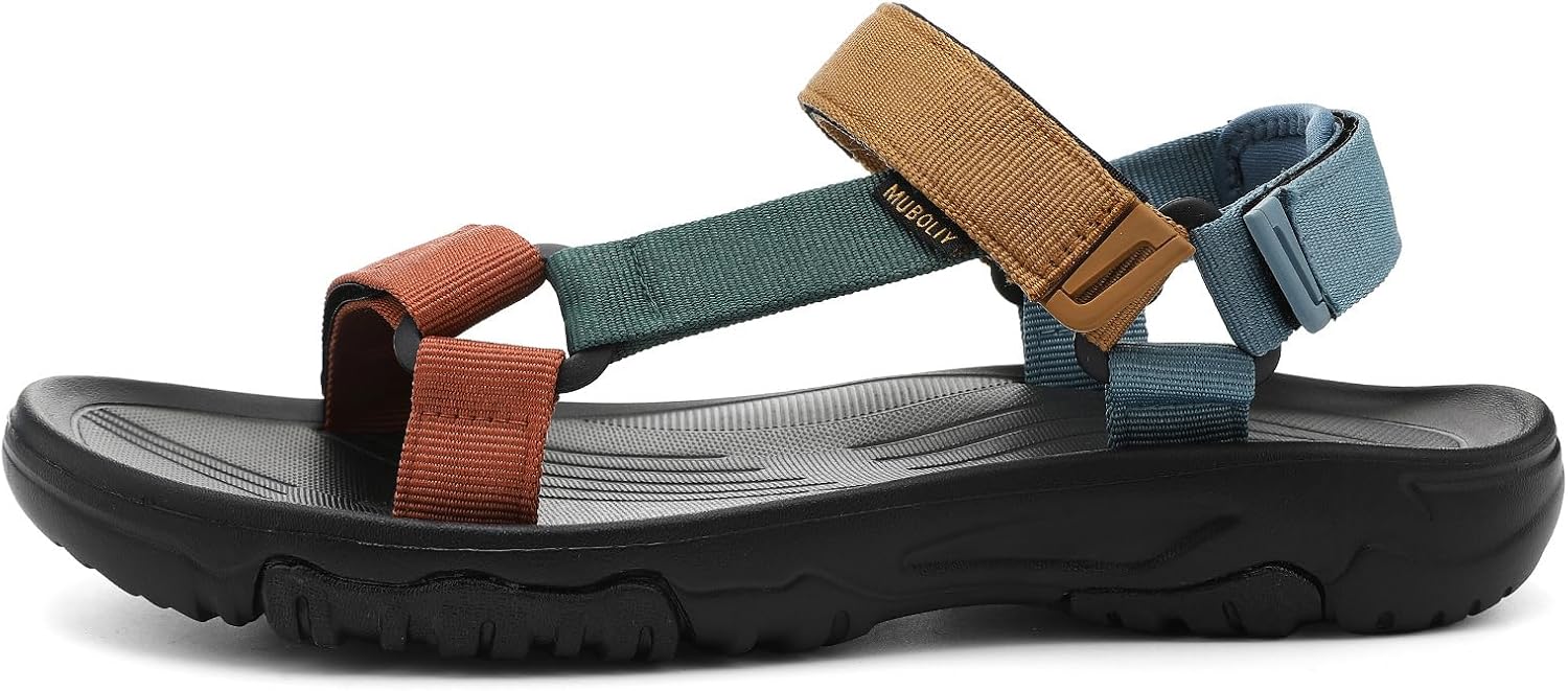 Men's Hiking Sandals with Arch Support Sport Lightweight Cushion Midsole Outdoor Beach Water Sandal