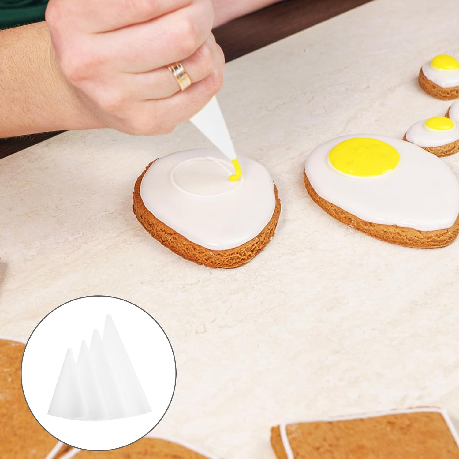4pcs Reusable Piping Bags Set, EVA Pastry Bags for Decorating
