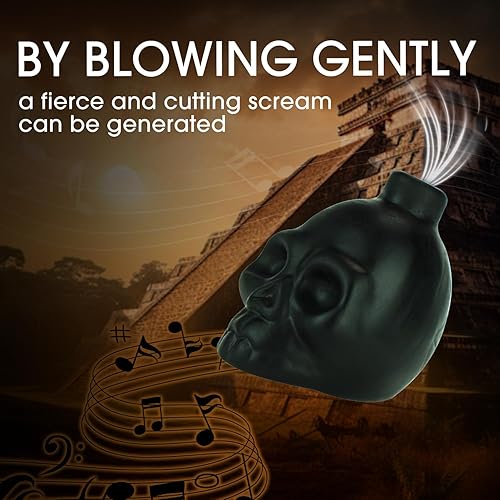 Miniatura 3 de Silbato de calavera negra gritando "OW", silbato de muerte azteca, idea de regalo