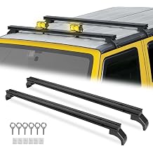 400 LBS Roof Rack Cross Bars Compatible with 2007-2018 Jeep Wrangler JK JKU, Roof Rail Crossbars Cargo Carrier Rooftop Luggage, Aluminum Luggage Rack Crossbar Hardtop Only