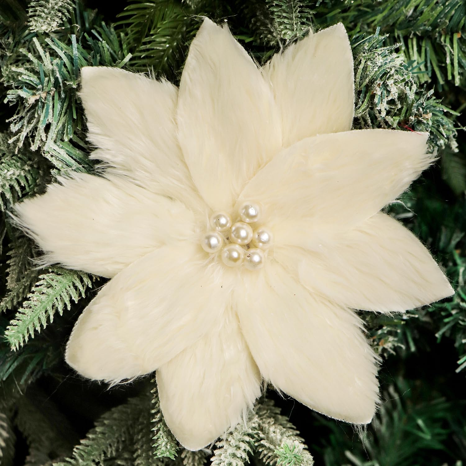 Pics de poinsettia pour sapin couronne guirlande mariage et fête 4 pièces 25,4cm