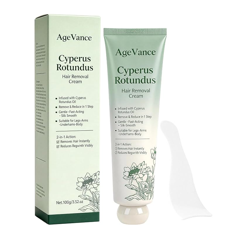 Creme depilatório feminino AgeVance com Cyperus Rotundus, 2 em 1, 100 g