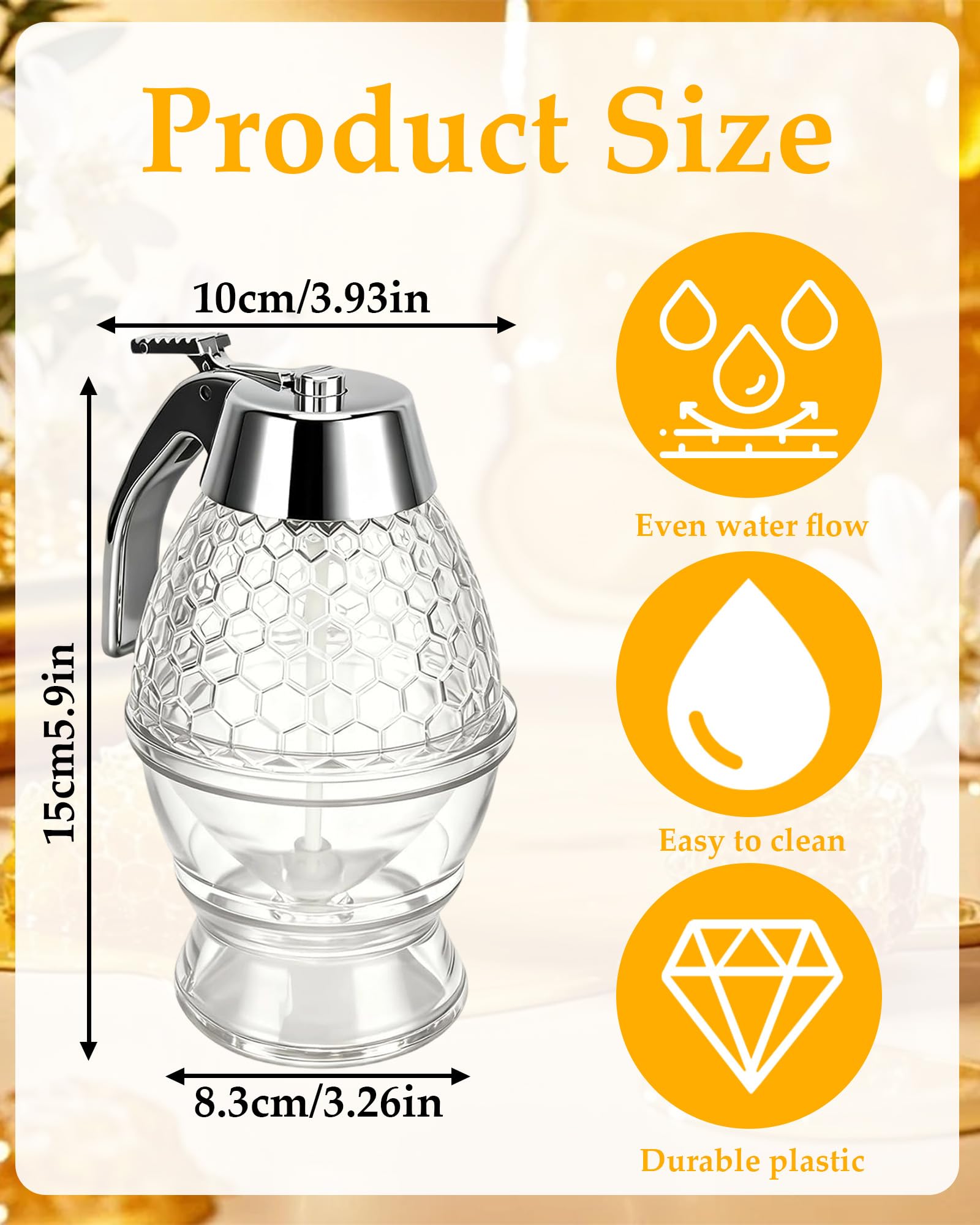 Dispenser Miele Capacità 200 Ml Antigoccia Facile Da Usare Robusto E Durevole Facile Da Pulire Adatto Per Conservare Miele Sciroppo D'acero Latte Condensato Ecc