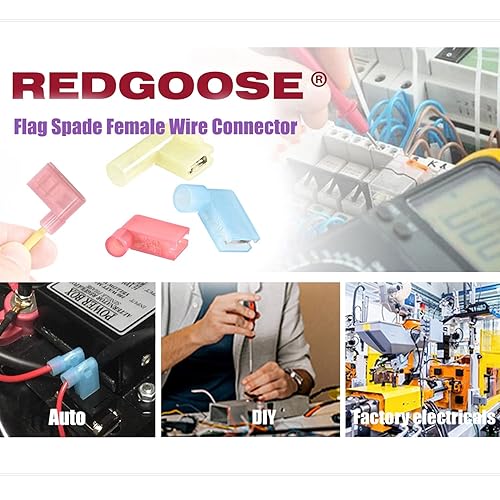 Miniatura 4 de 50 conectores de cable hembra de desconexión rápida de nailon para bandera de 22-10 AWG, terminales de cable eléctrico de 90 grados (22-18 AWG, 20