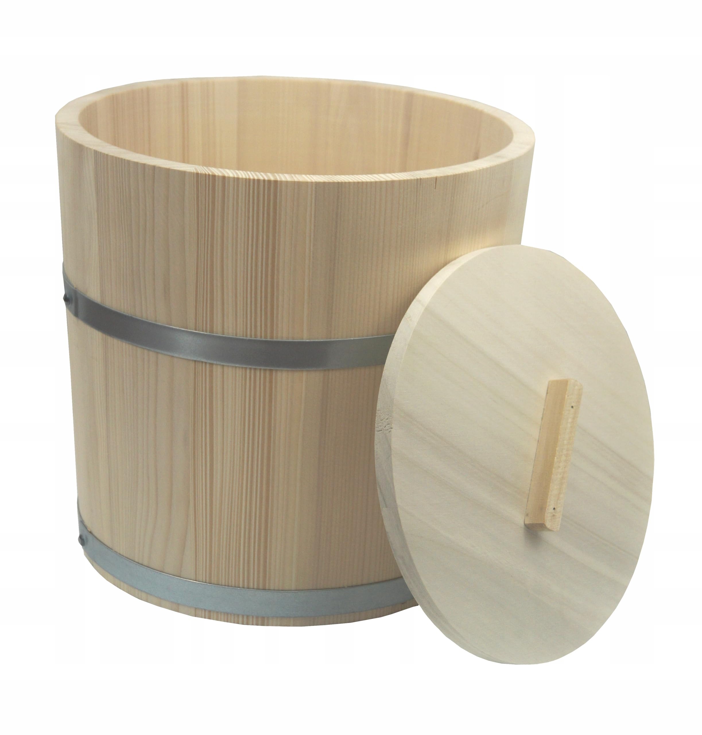Cubo de madera con tapa para chucrut 15L