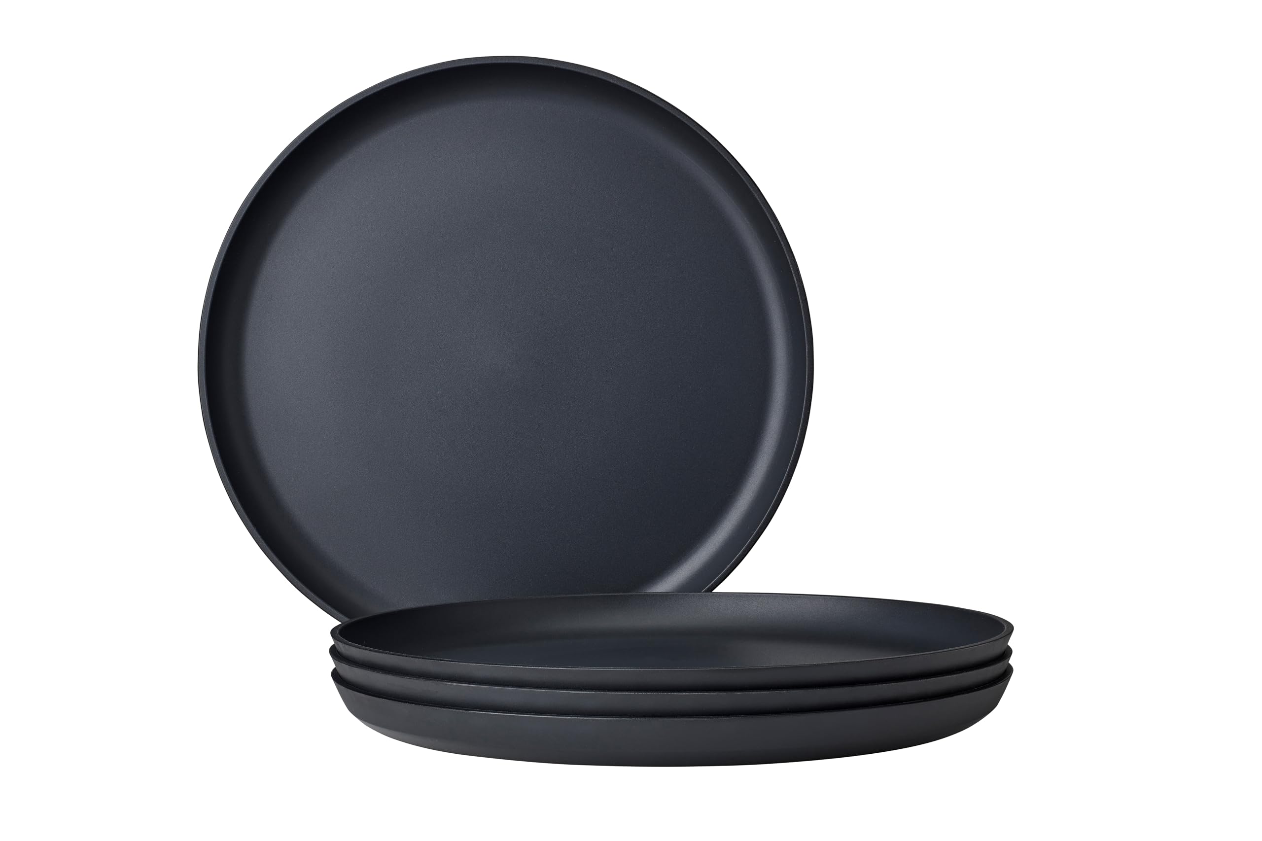 Mepal - Dinner plate 4 pieces Silueta - Dishwasher & microwave resistant - Plastic plates - Dinner plates - Tableware - 26 cm - Nordic black