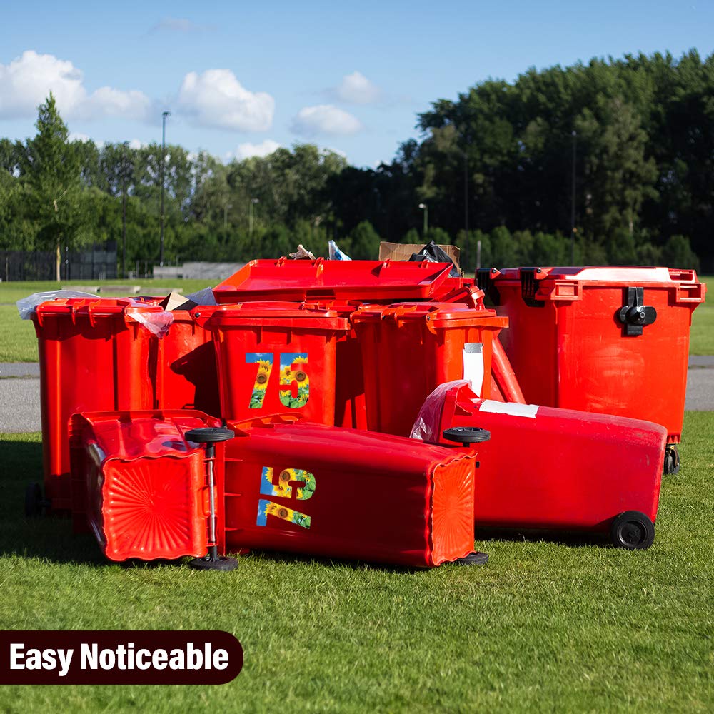 Adesivi Girasole Per Bidone Della Spazzatura - Decorazione Autoadesiva Impermeabile 3 Pezzi Per Esterni - Foto 7