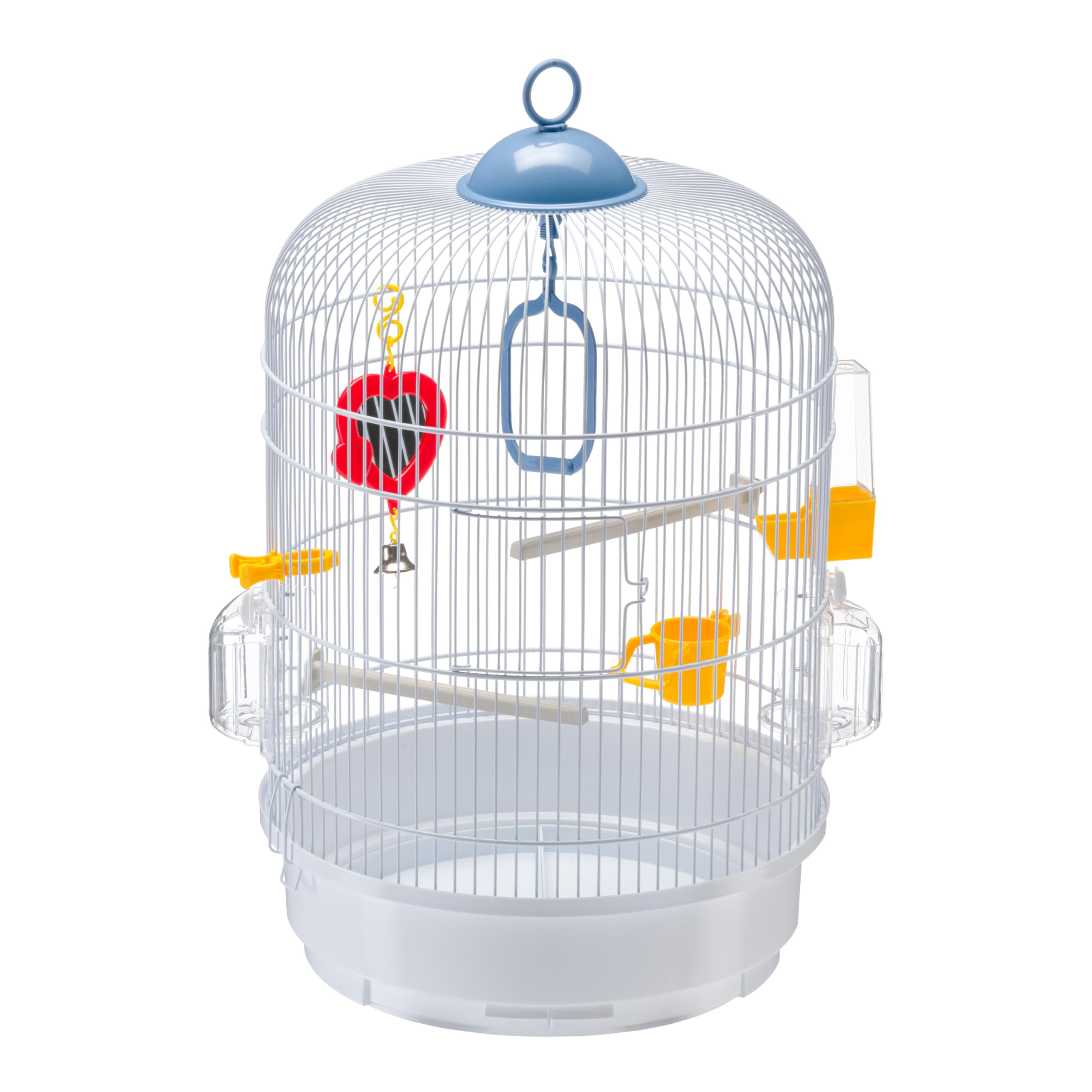 Ferplast Gabbia per Uccelli REGINA Gabbia per Canarini, Bengalini, Cocorite, in Metallo, Accessori inclusi Posatoi Mangiatoie Girevoli, 32,5 x 32,5 x h 49 cm.