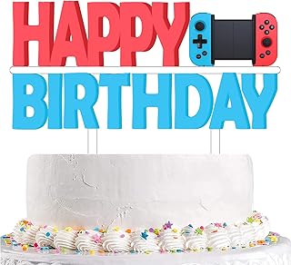 Video Game Cake Toppers, Game Controller Theme Cake Decorations,Birthday Cake Decorations Picks for Boys Gaming Themed Birthday Party