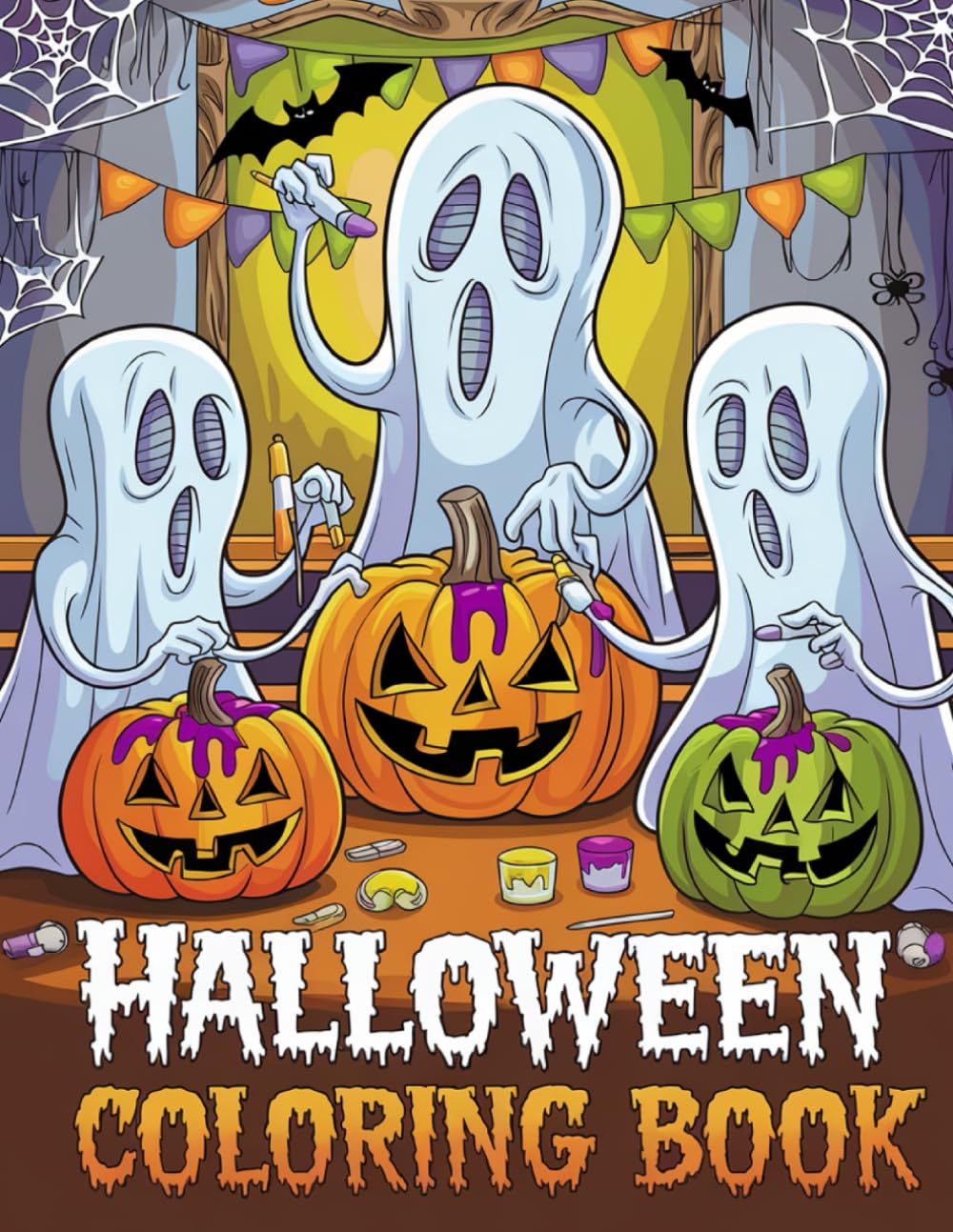 Halloween Coloring: Spooky Creatures, Friendly Monsters & Whimsical Autumn Fun - Bold and Easy Pictures for Creative Kids Coloring Book For Kids