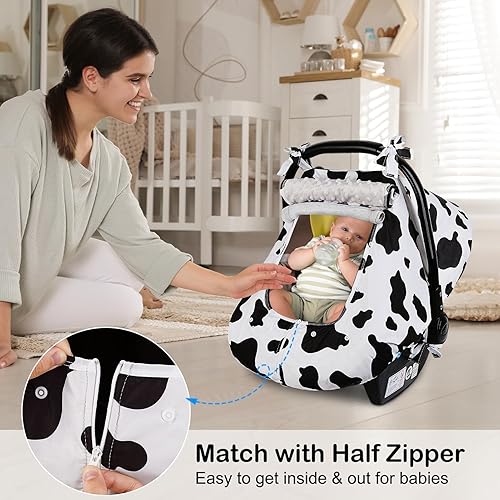 Miniatura 2 de FIOBEE Funda de asiento de automóvil para bebé, fundas de asiento de automóvil para bebés, toldo de asiento de automóvil infantil con ventana de