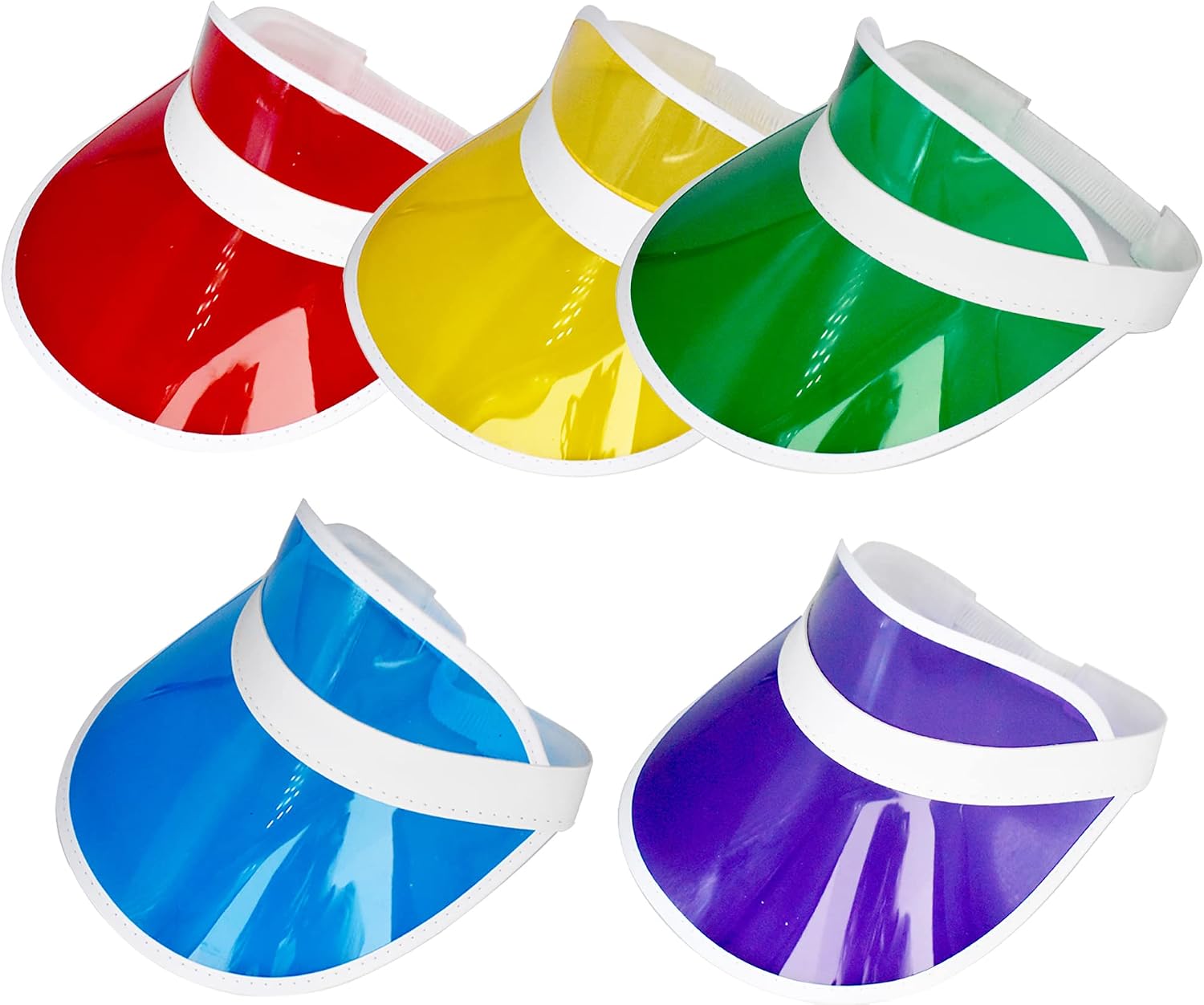 Yuanhe Clear Sun Visor Plastic Casino Dealer Poker Visors Beach Sunhat for Women UV Protection 5PCS
