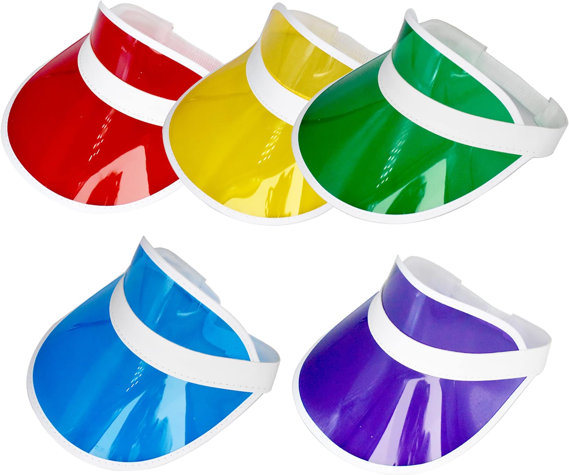 Clear Sun Visor Plastic Casino Dealer Poker Visors Beach Sunhat for Women UV Protection 5PCS
