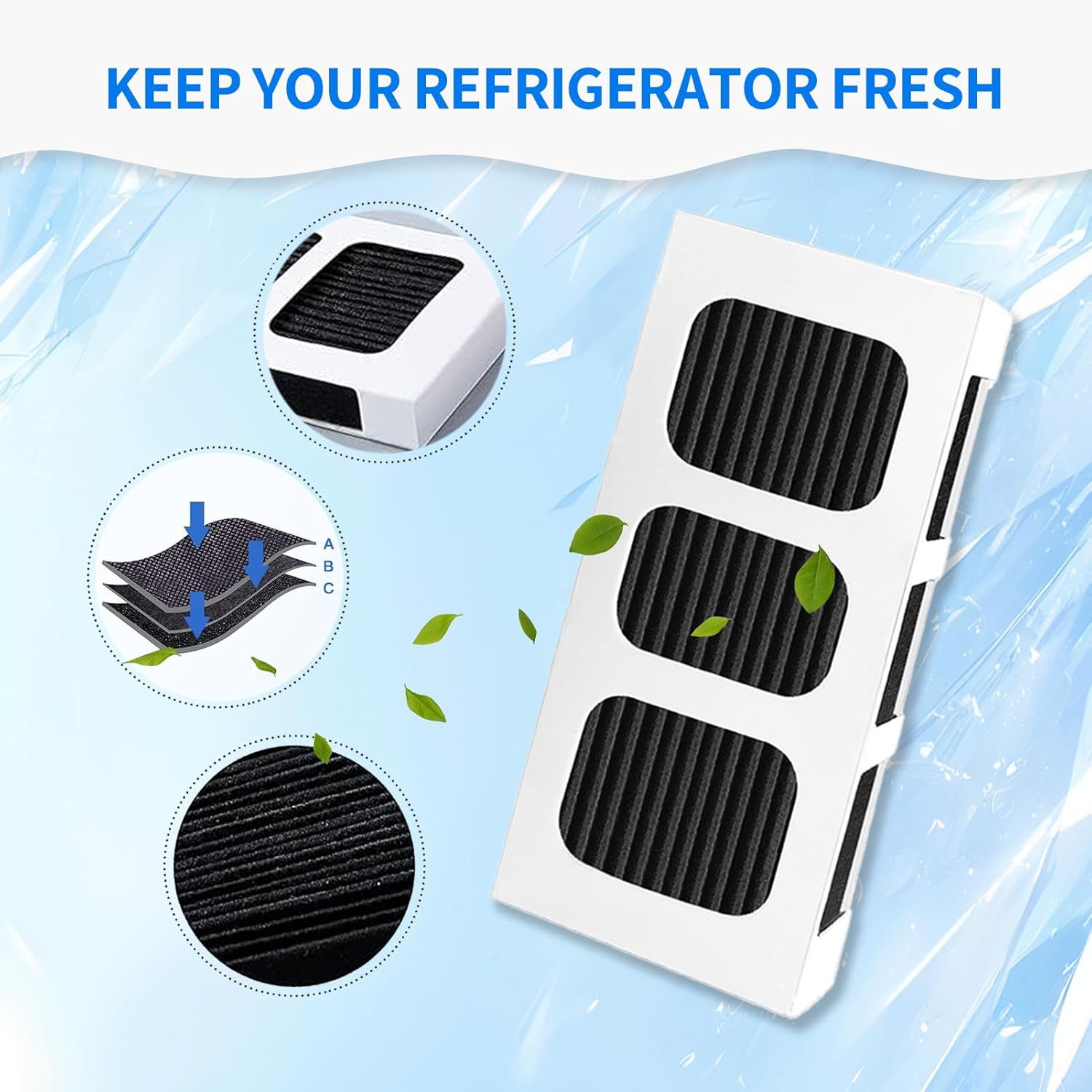 Frigerator Air Filter Replacement for Paultra2-4-Pack Refrigerator Air Filter Replacement with Odor Absorption, Compatible with Paultra2, Pure Air Ultra 2, Pureair Ultra ii