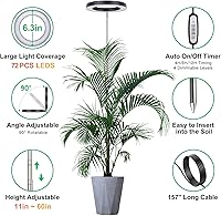 Vista 41 de LORDEM Grow Light, LED Plant Light for Indoor Plants Growing, Full Spectrum Desk Growth Lamp with Automatic Timer for 4H/8H/12H, 4 Dimmable Levels