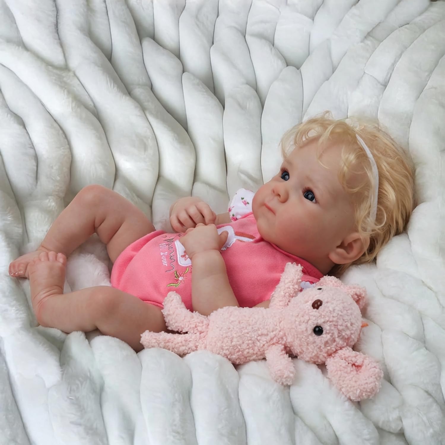 KSBD Reborn Baby Dolls 20 Inch Girl Doll – Realistic Newborn Real Life Baby Dolls, Soft Silicone Vinyl Real Baby Doll with Hand-Painted Details for Kids, Girls & Collectors