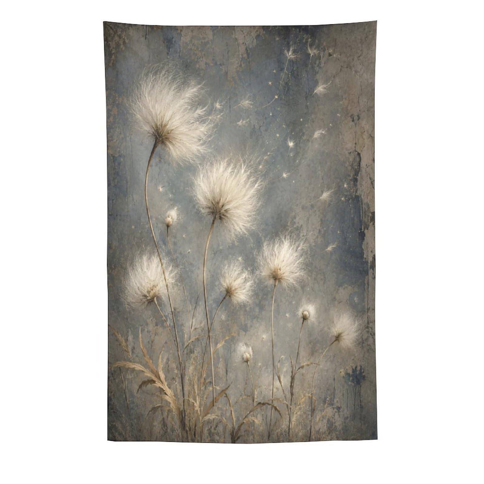 W7C8U2X3 Dandelion Seeds Neutral Wall Tapestry, Botanical Stems