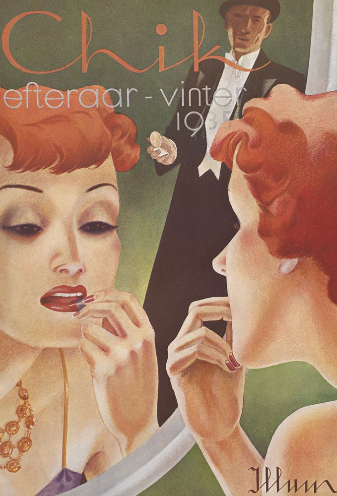 Poster Art Déco Vintage Chik 1935 en impression de qualité supérieure sur bois d'art