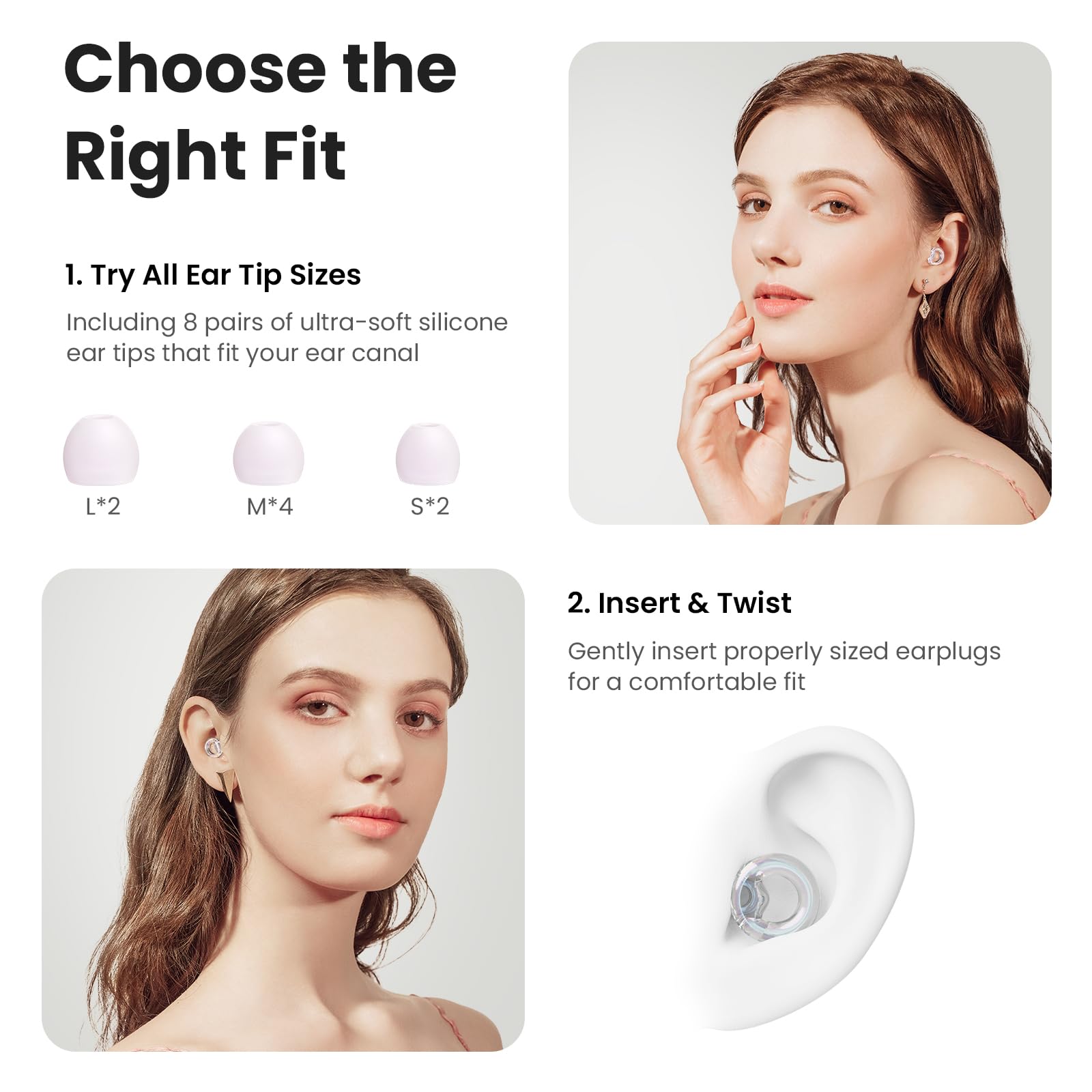 Noise Cancelling Earplugs - Concert & Sleep Protection -4 Noise Cancelling Earplugs - Concert & Sleep Protection -4