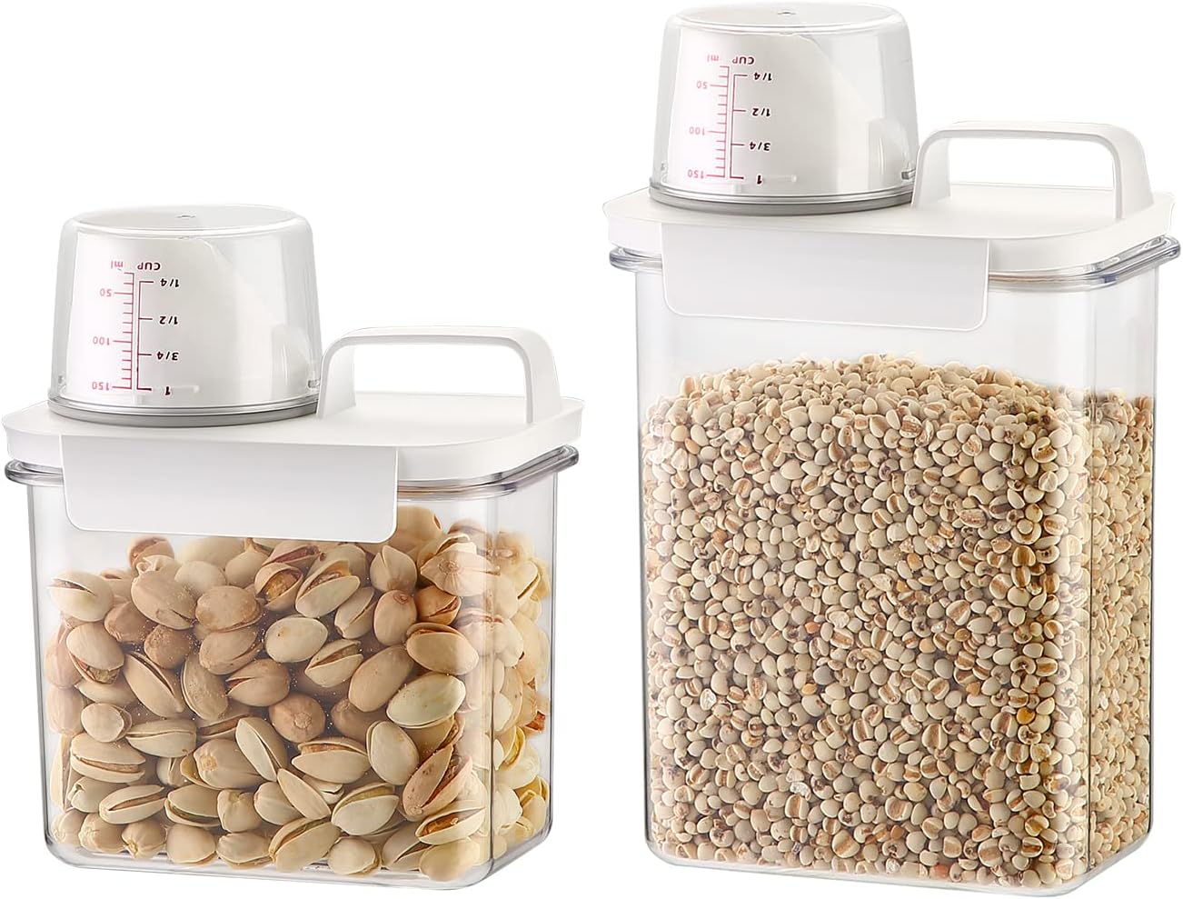Food Storage Containers Airtight Plastic Canisters Food Storage Containers Airtight Large Capacity Ingredients Seasonings Kitchen Storage Dry Goods Moisture Prevention Transparent Rice Bin