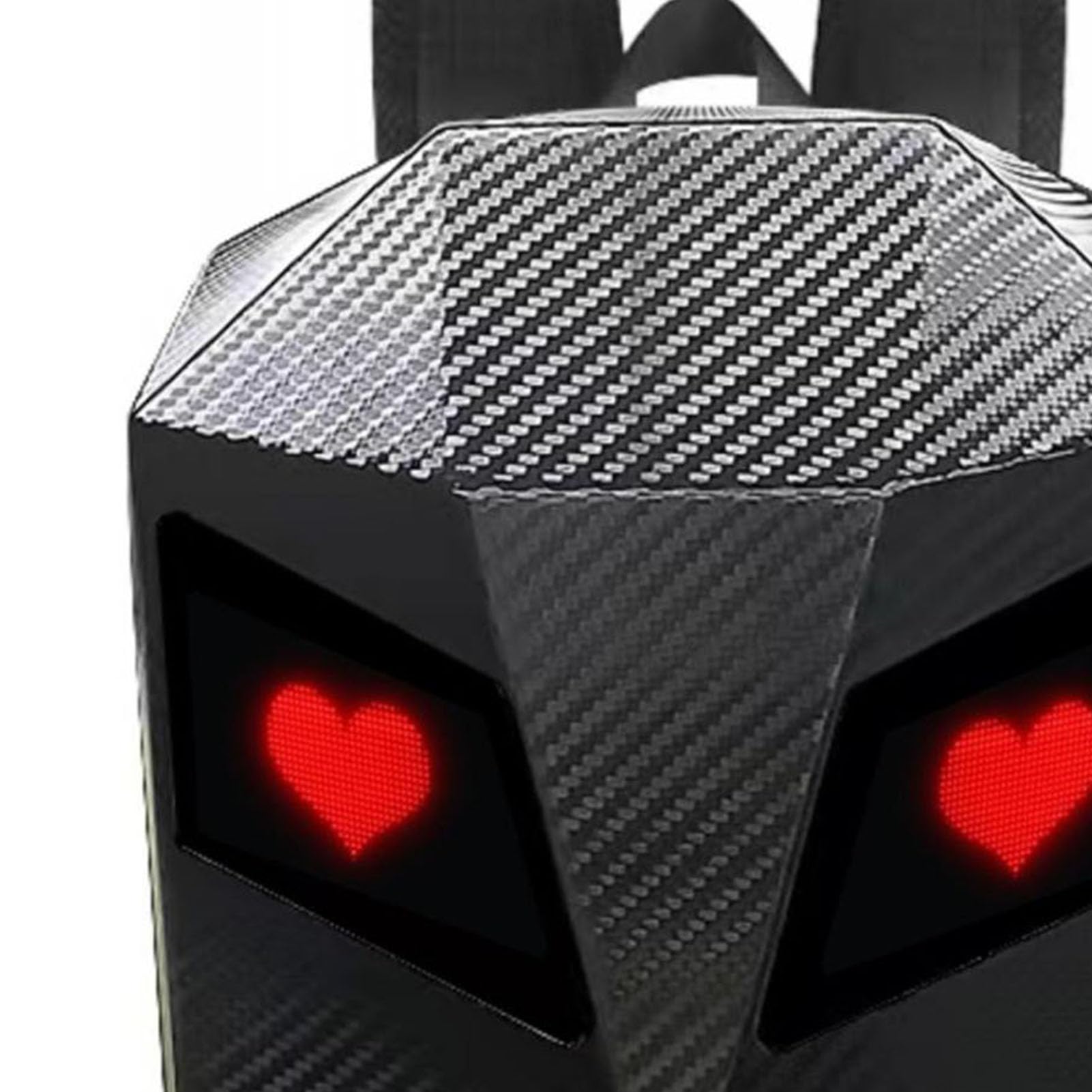 Luocute Zaino Moto Uomo, Zaino LED Alimentato Tramite USB di Grande Capacità Guscio Rigido 3D Impermeabile in Fibra di Carbonio Schermo a Colori Strutturato Zaino per Laptop Fai Te