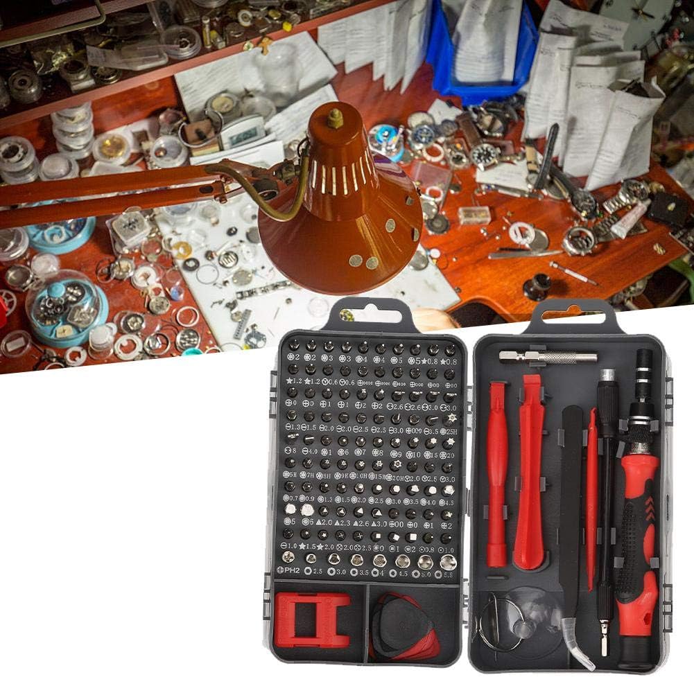 Garosa Precision Screwdriver Set 115 in 1 Repair Tool Kit Computer Smart Phone Watch Repairing Removal Hand Tool Kit with Portable Bag (Red)