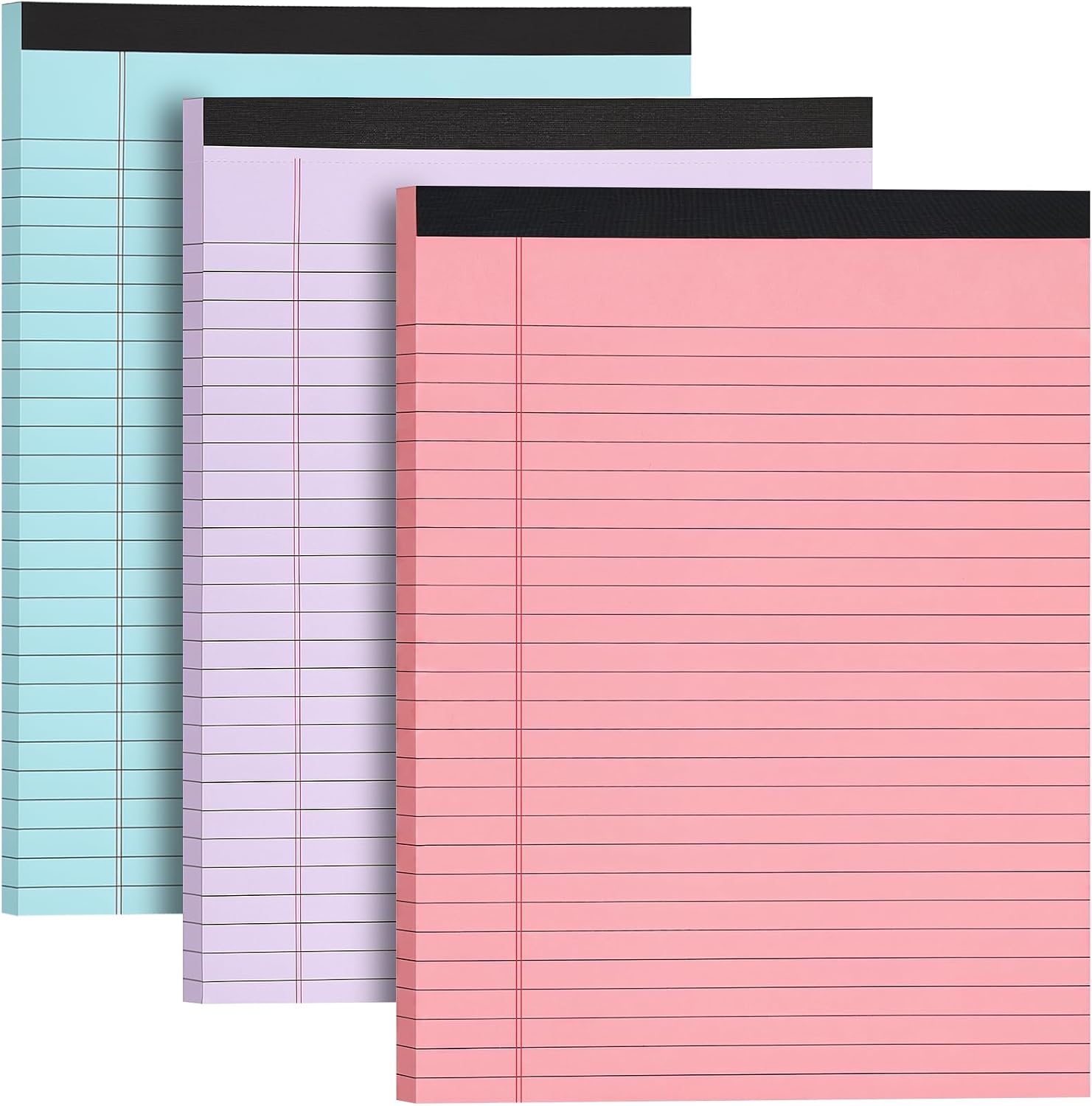 Thboxes 3 Pack 8.5x11 Colored Legal Pads, College Ruled 3 Colors 90 Sheets