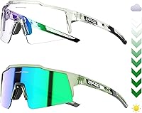 Vista 12 de KAPVOE Gafas de ciclismo fotocromáticas MTB Gafas de sol transparentes para bicicleta de montaña, gafas de transición, deportes de béisbol y correr