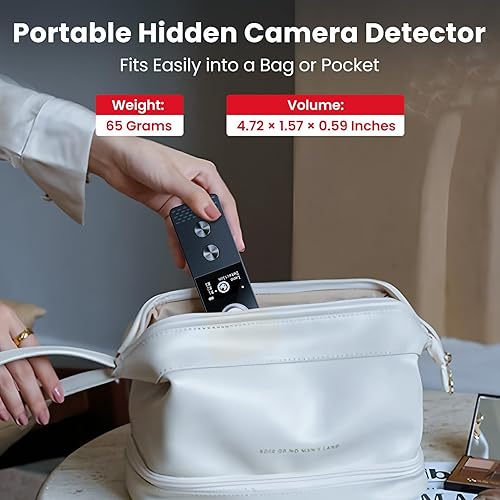 Miniatura 6 de Detectores de cámara oculta mejorados 7 en 1 con detección alimentada por IA, pantalla OLED, 7 modos, antirrobo, para hotel, oficina, baño, viajes,