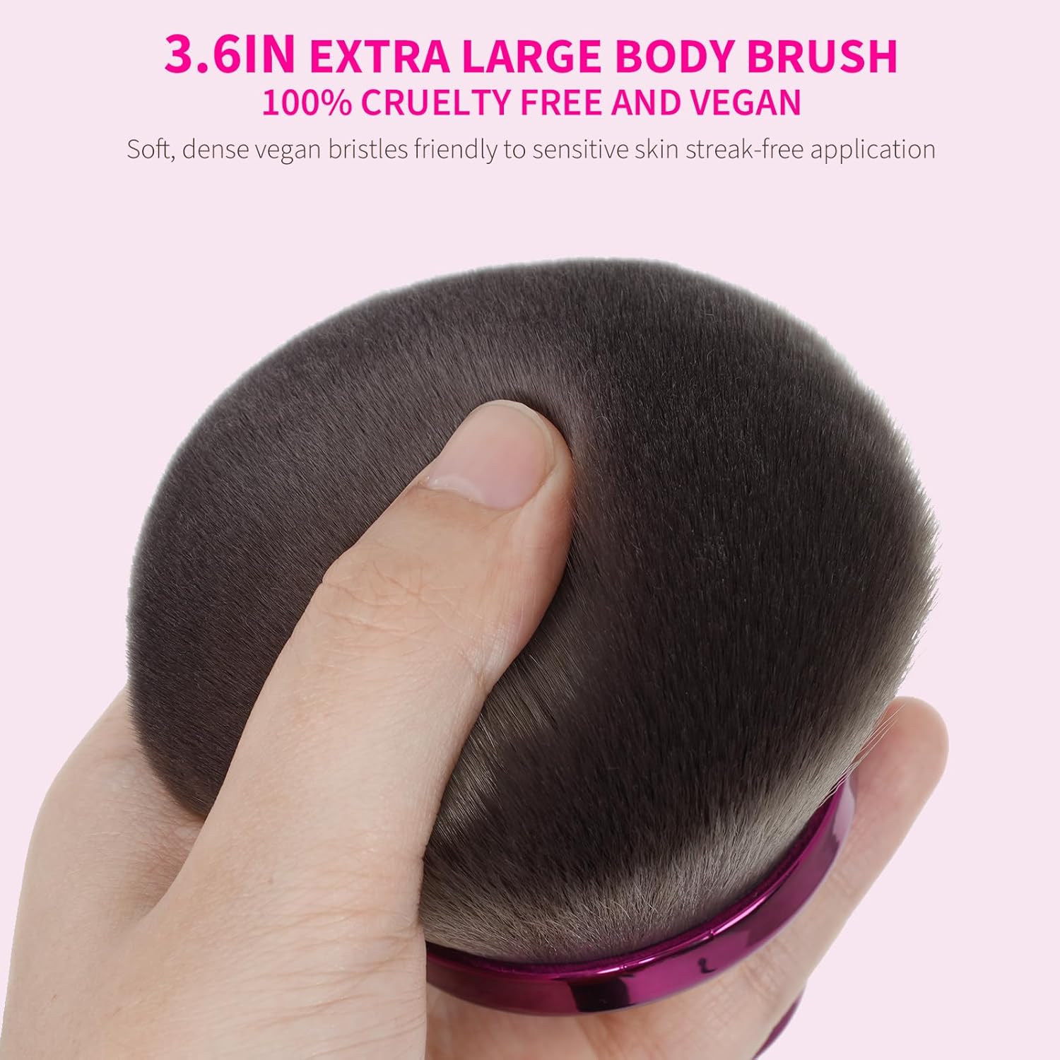 Super Large Body Kabuki Brush For Self Tanner, Leg Makeup, Bronzer Blend, 3.6In Width Round Head Kabuki Self Tanner Brush, With Soft Synthetic Hair Provides More Even Application - Image 4